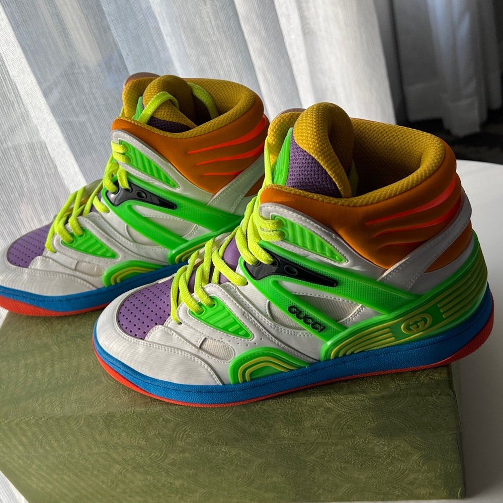 Gucci Authentic Demetra Basket High-Top Sneakers - Picture 7 of 13